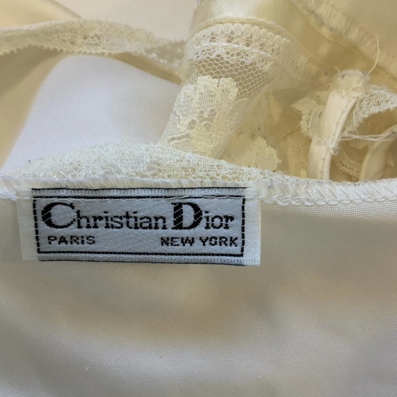 Dior White Lace Trim Chemise - Picture 4 of 6